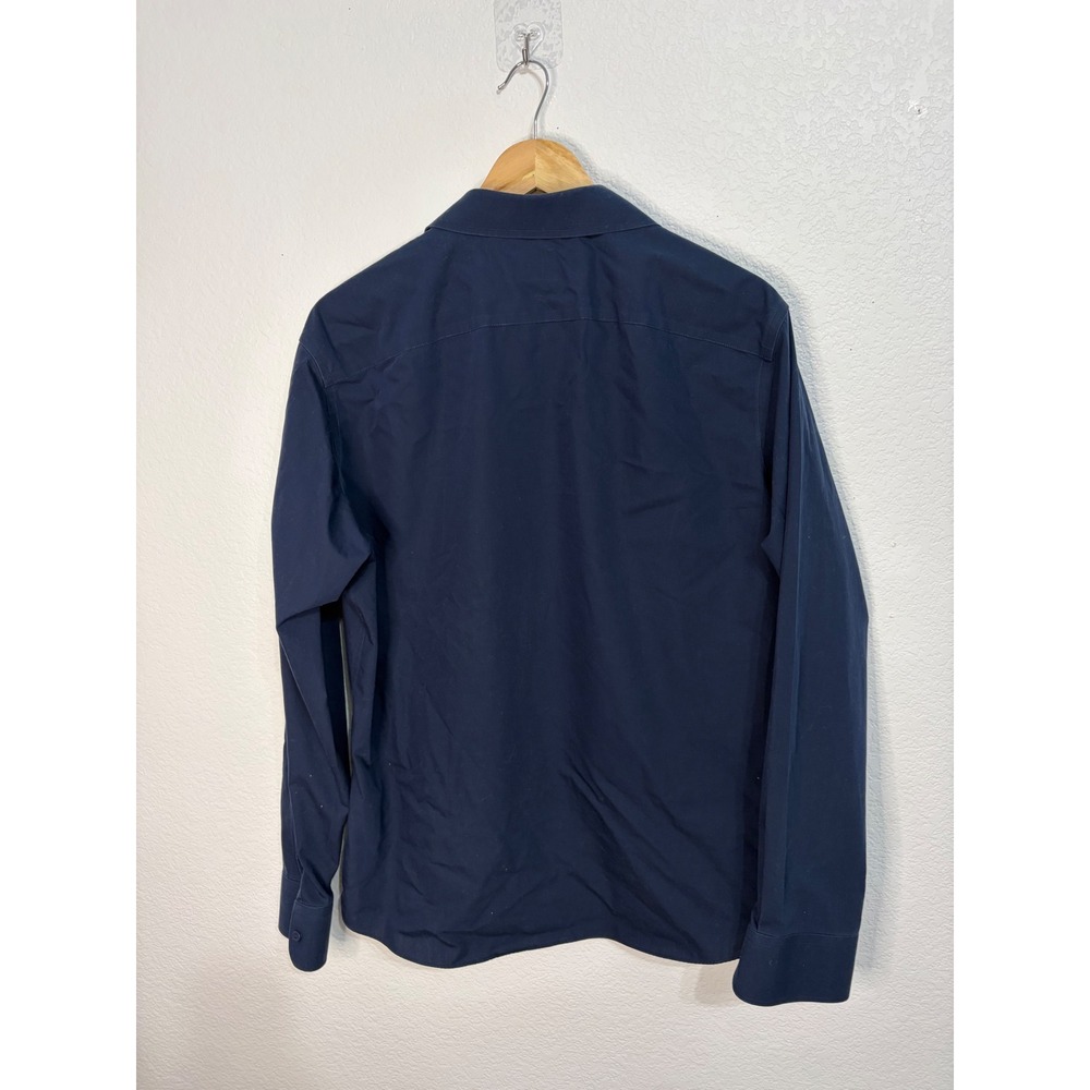 UNTUCKit Mens Navy Blue Wrinkle Free 100% Cotton Button Down Shirt Large L - Picture 4 of 4